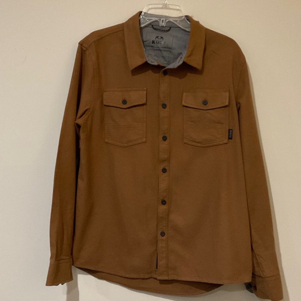 KUIU Flannel Shirt Wool Blend Long Sleeve Button Up Hunting Outdoor SZ L